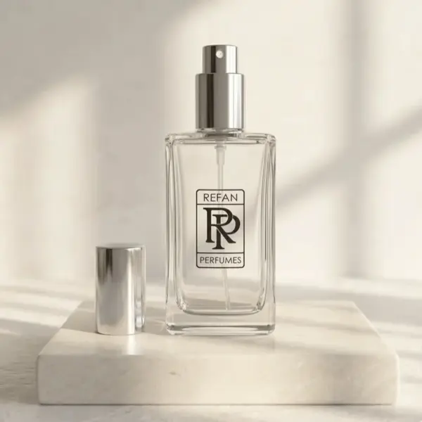 PARFUM 006 – Inspiriert von La Vie Est Belle Blanche – REFAN Parfum-Flakon auf Steinsockel