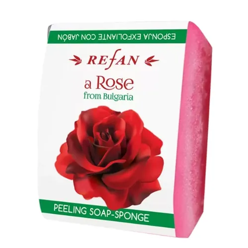 Peeling-Seifenschwamm Refan – Rose 75g