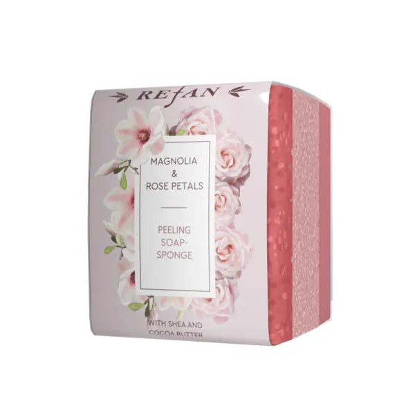 Peeling-Seifenschwamm Magnolia & Rosenblätter 75g